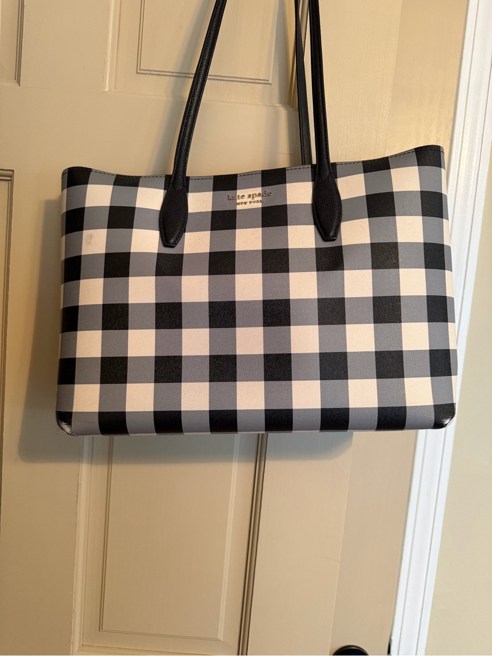 kate spade Black and White Gingham Tote